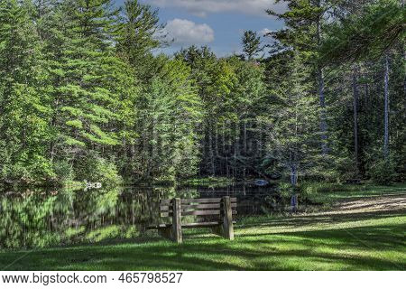 A September Afternoon At Beaman  Pond  At Otter River State Park In Templeton Massachusetts.