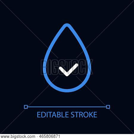Hydration Pixel Perfect Color Linear Ui Icon For Dark Theme. Consume Water. Stay Hydrated. Outline I