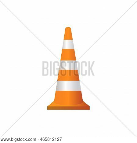 The Road Cone Icon. Flat Illustration Of A Vector Traffic Cone Icon.