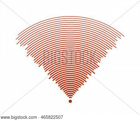 Sound Wave Signal. Radio Or Music Audio Concept. Epicentre Or Radar Icon. Radial Signal Or Vibration