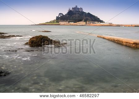 Paysage de tôt le matin pour le Mont Bay Marazion St Michael