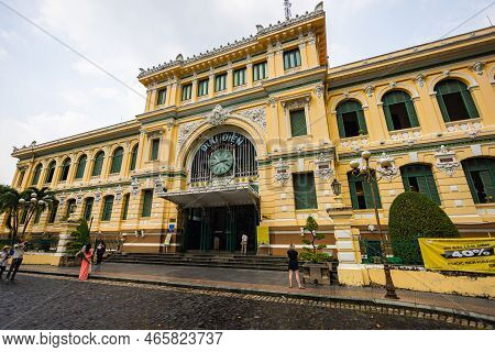 Ho Chi Minh City, Vietnam - November 07, 2022: Saigon Central Post Office. Ho Chi Minh City Is A Pop