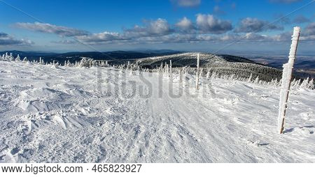 Beautiful Wintry View Of Snowy Forest On Mountains, Jeseniky Mountains, Czech Republic, Mountain Pat