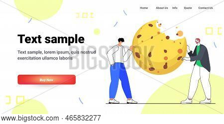 Businesspeople Holding Cookie Protection Of Personal Information Internet Web Pop Up We Use Cookies 