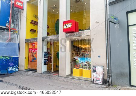 Copenhagen, Denmark - July 26, 2022: Logo Store On Famous Pedestrian Street Stroget.