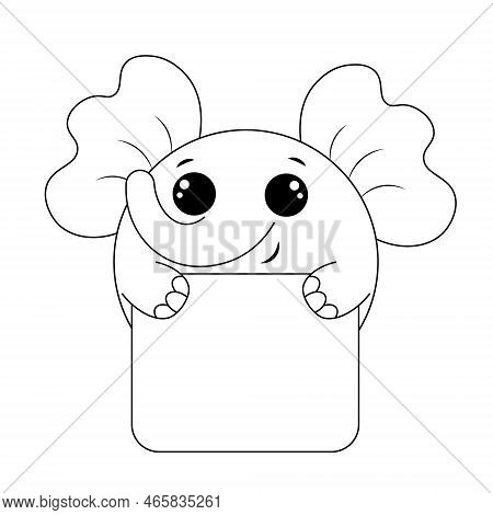 Cute Elephant With Poster Without Text In Black And White For Congratulation