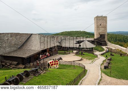 Checiny, Poland - September 14, 2022: Checiny Castle - A Royal Castle From The Turn Of The 13Th And