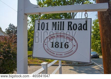 Chelmsford, Ma, Usa - Sep. 10, 2022: Russell Mill On River Meadow Brook In Russell Millpond In Town 