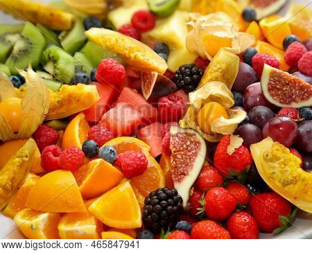 A Fruit Salad Made From Many Different Exotic Fruits.