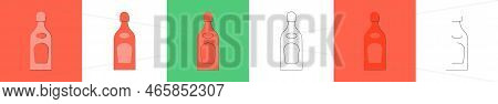 Bottle Of Liquor, Great Design For Any Purposes. Flat Style. Party Drink Concept. Color Icon Bottle.