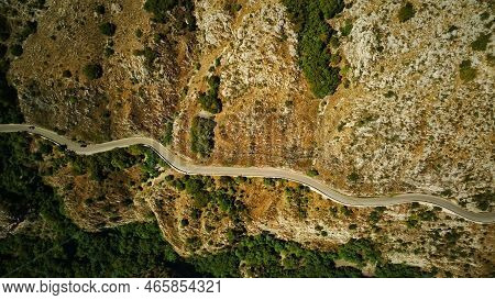Aerial Shot Of The Flowering Valley With The Mountains In The Background. Cinematic Drone Shot Flyin