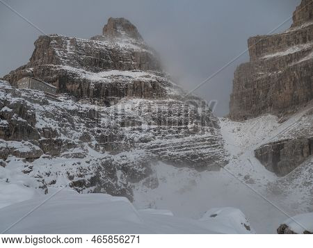 Hiking In Dolomiti Di Brenta In The Beginning Of Winter