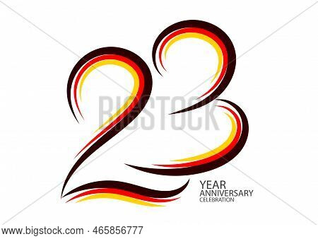 23 Years Anniversary Celebration Logotype Colorful Line Vector, 23th Birthday Logo, 23 Number Design