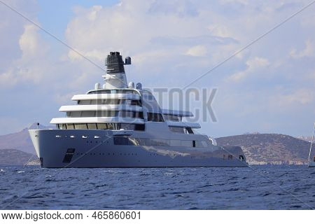 Bodrum, Turkey, 06 November 2022: The Giant Superyacht Solaris, Owned By Russian Businessman Roman A