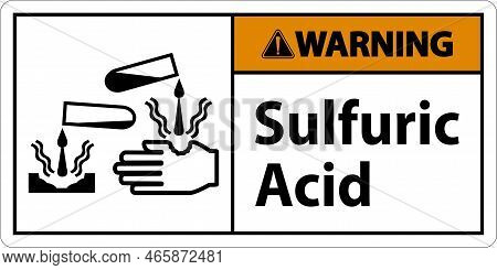 Warning Sulfuric Acid Sign On White Background
