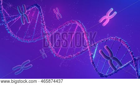Dna Spiral Structure. Dna Helix Complementary Strand Of  Sequences Genetic Code Or Genome. Gene Expr