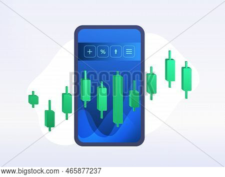 Fintech Or Crypto Portfolio App. Digital Banking, Cryptocurrency And Blockchain, Investments, Person