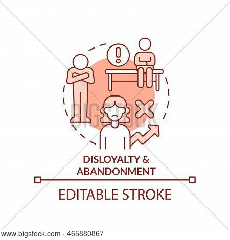Disloyalty And Abandonment Red Concept Icon. Personal Barrier. Brain Block Abstract Idea Thin Line I