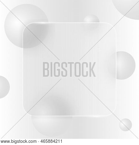 Trendy Background In Monochrome Color With Glass Morphism Effect. Transparent Frosted Glass Plates. 