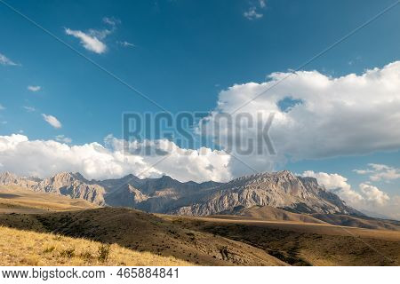 Aladaglar National Park. Cloudy Mountain Landscape. Glacial Mountains, Hills. Transmountain Trips. T
