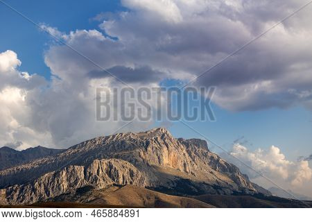 Aladaglar National Park. Cloudy Mountain Landscape. Glacial Mountains, Hills. Transmountain Trips. T