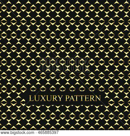 Vector Seamless Pattern In Arabian Style. Luxury Golden Abstract Graphic Background With Thin Wavy L