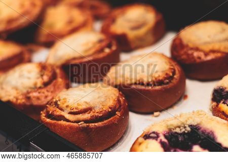 Variety Assortment Of Traditional Finnish Sweets And Pastries With Cinnamon Bun, And Cardamon Roll A