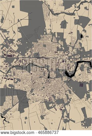 Map Of The City Of Panevezys, Lithuania