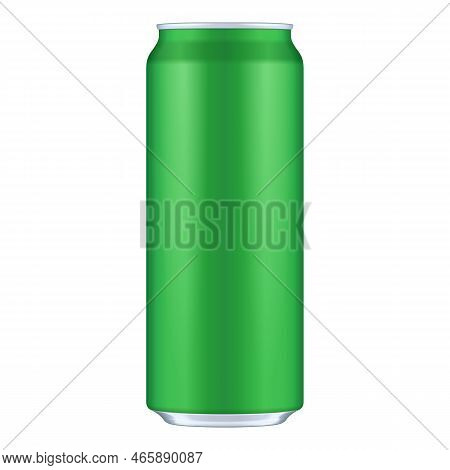 Mockup Green Metal Aluminum Beverage Drink Can 500ml. Mockup Template Ready For Your Design. Isolate