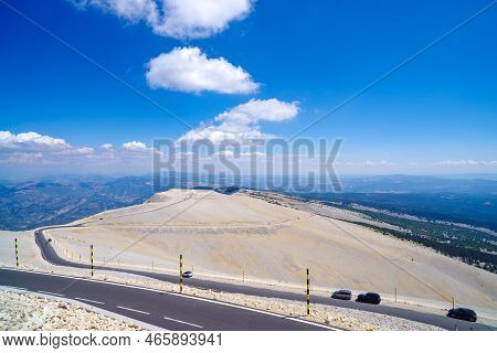 Stunning View On Top Of Mont Ventoux. At 1,909 m (6,263 ft), It Is The Highest Mountain In The Regio