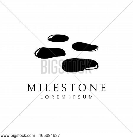 Logo Design Template Stepping Stone Or Walking Stone.