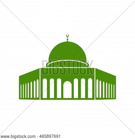 Al-aqsa Mosque In Green Color Icon. Al-aqsa Mosque Majjid.