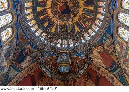 ​​sibiu - Romania. July 17, 2022: Holy Trinity Cathedral (catedrala Sfanta Treime) Is The Seat Of Ro