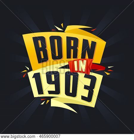 Born In 1903 Happy Birthday Tshirt For 1903 Vector Illustration