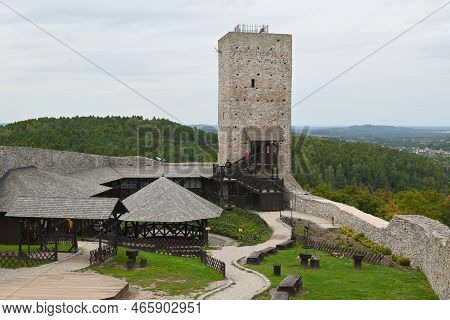 Checiny, Poland - September 14, 2022: Checiny Castle - A Royal Castle From The Turn Of The 13Th And