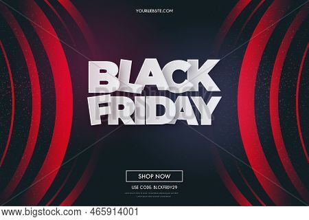 Black Friday Sale 3d With Abstract Red Shapes Vector Design Illustration