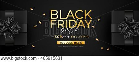 Black Friday Realistic Background With Podium Vector Design Illustration