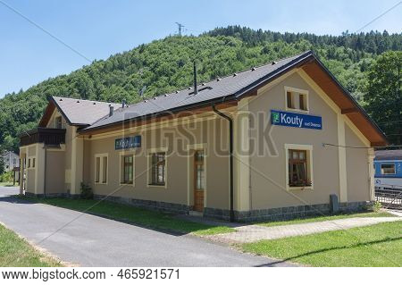Kouty Nad Desnou, Czech Republic-june 27,2022: Railway Station Kouty Nad Desnou, Jeseniky Mountains 