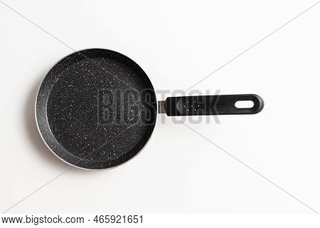 Empty Pan On White Background. Fried Pan With Spatula