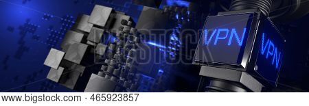 Vpn Technology Concept.vpn Inscription On Digital Background. Vpn Inscription On A Digital Backgroun