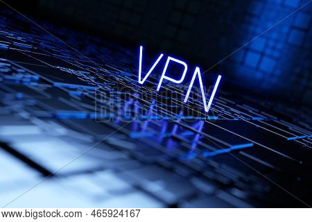 Vpn Network Security, Internet Privacy Encryption Concept. 3d Render..