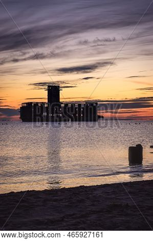 Gdynia, Poland - August 2, 2020: Ruins Of An Old Torpedo House In Babie Doly, Poland.
