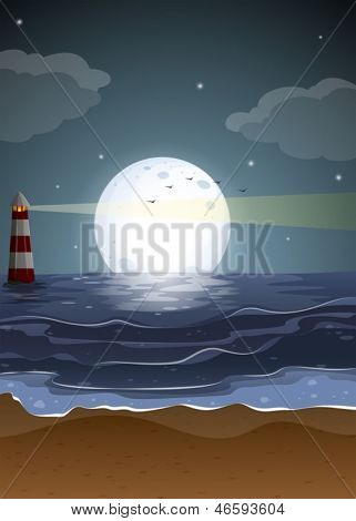 등 대와는 풀 문 비치의 그림