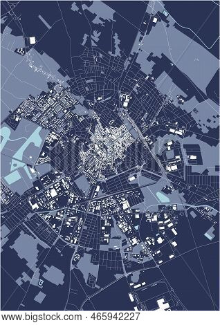 Map Of The City Of Kecskemet, Hungary