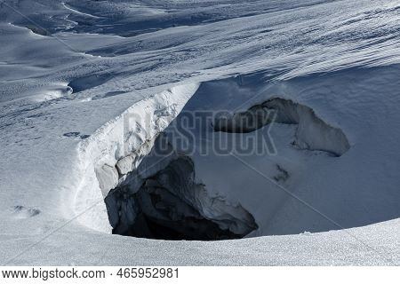 Deep Cracks On The Dachstein Glacier - Mountains, Austria, Alps