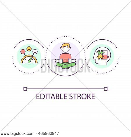 Mental Health Loop Concept Icon. Meditation Practice. Psychological Self Care. Happy Mind Abstract I