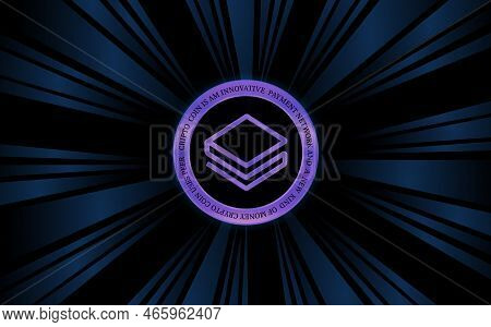 Stratis-strax Virtual Currency Images. 3d Illustration. Coin Logo.