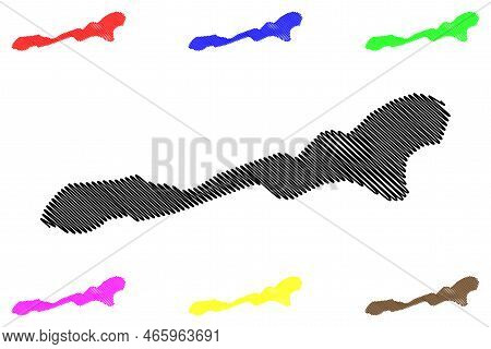 Pak Island (new Guinea, Pacific Ocean, Bismarck Archipelago, Admiralty Islands) Map Vector Illustrat