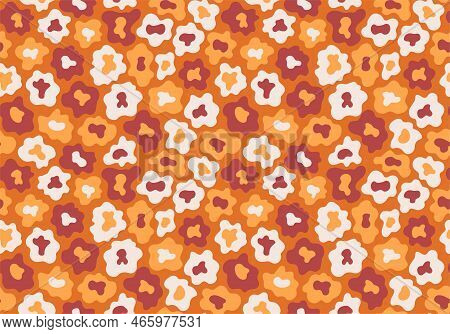 Hippie Leopard Seamless Pattern By Orange Colors Vector Illustration