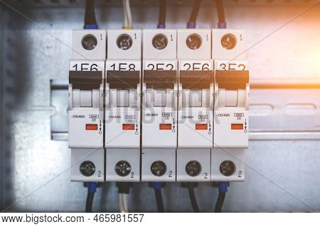 Voltage Board With Automatic Switches. Electric Box
